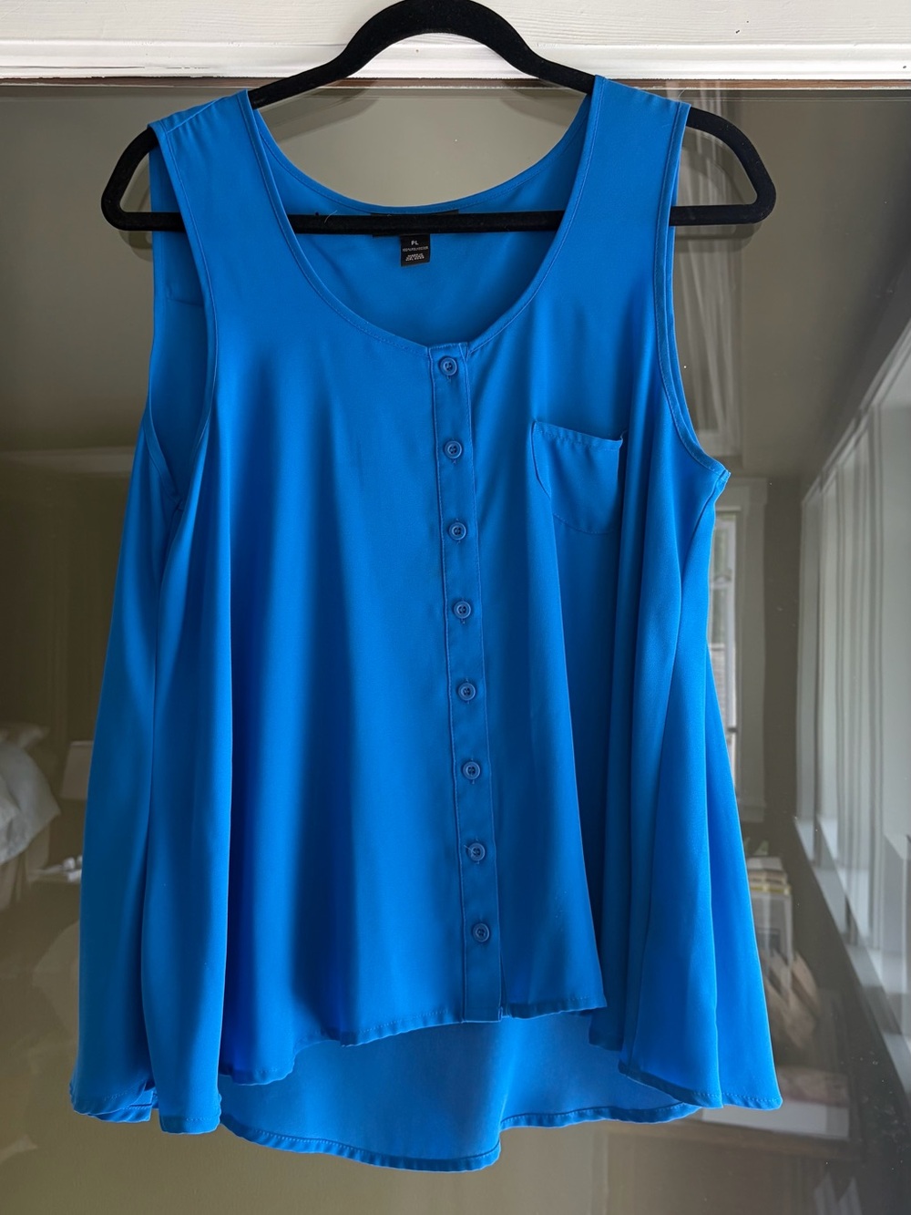 Style & Co. Vibrant Blue Sleeveless Button-Front Blouse